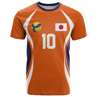 Custom Japan Volleyball T Shirt Sporty Style Orange Color