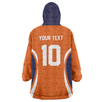 Custom Japan Volleyball Wearable Blanket Hoodie Sporty Style Orange Color