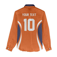 Custom Japan Volleyball Women Casual Shirt Sporty Style Orange Color