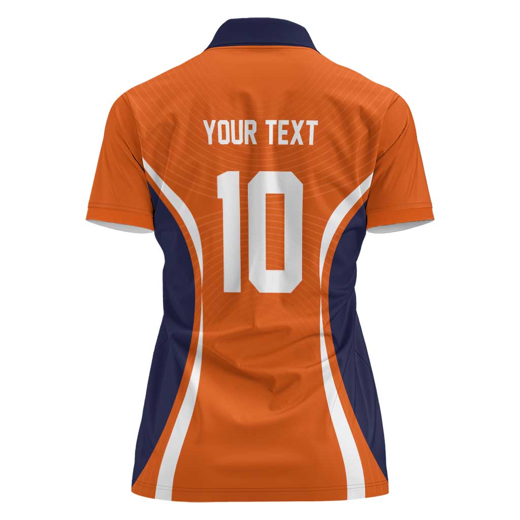 Custom Japan Volleyball Women Polo Shirt Sporty Style Orange Color