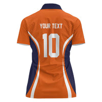 Custom Japan Volleyball Women Polo Shirt Sporty Style Orange Color