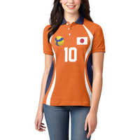 Custom Japan Volleyball Women Polo Shirt Sporty Style Orange Color