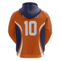 Custom Japan Volleyball Zip Hoodie Sporty Style Orange Color