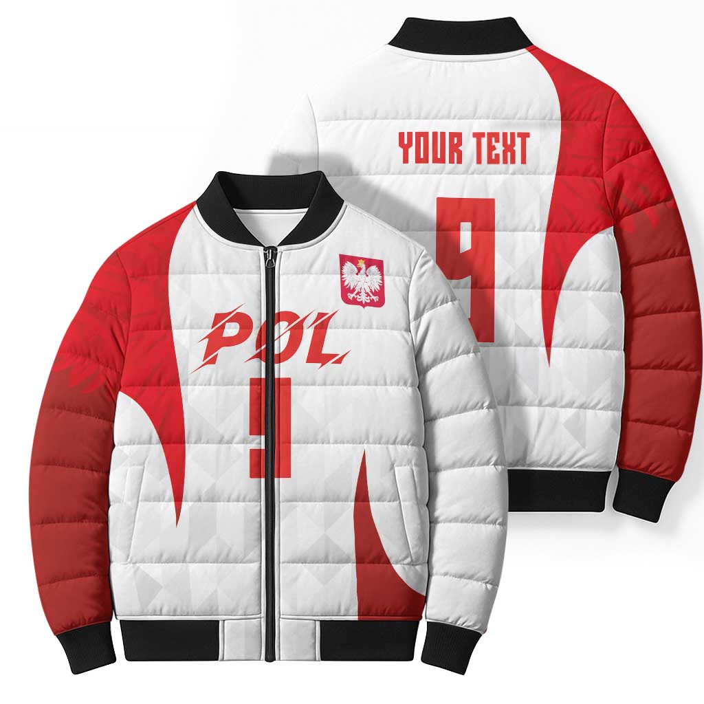 Custom Poland Volleyball Bomber Puffer Jacket Sporty Wings Style