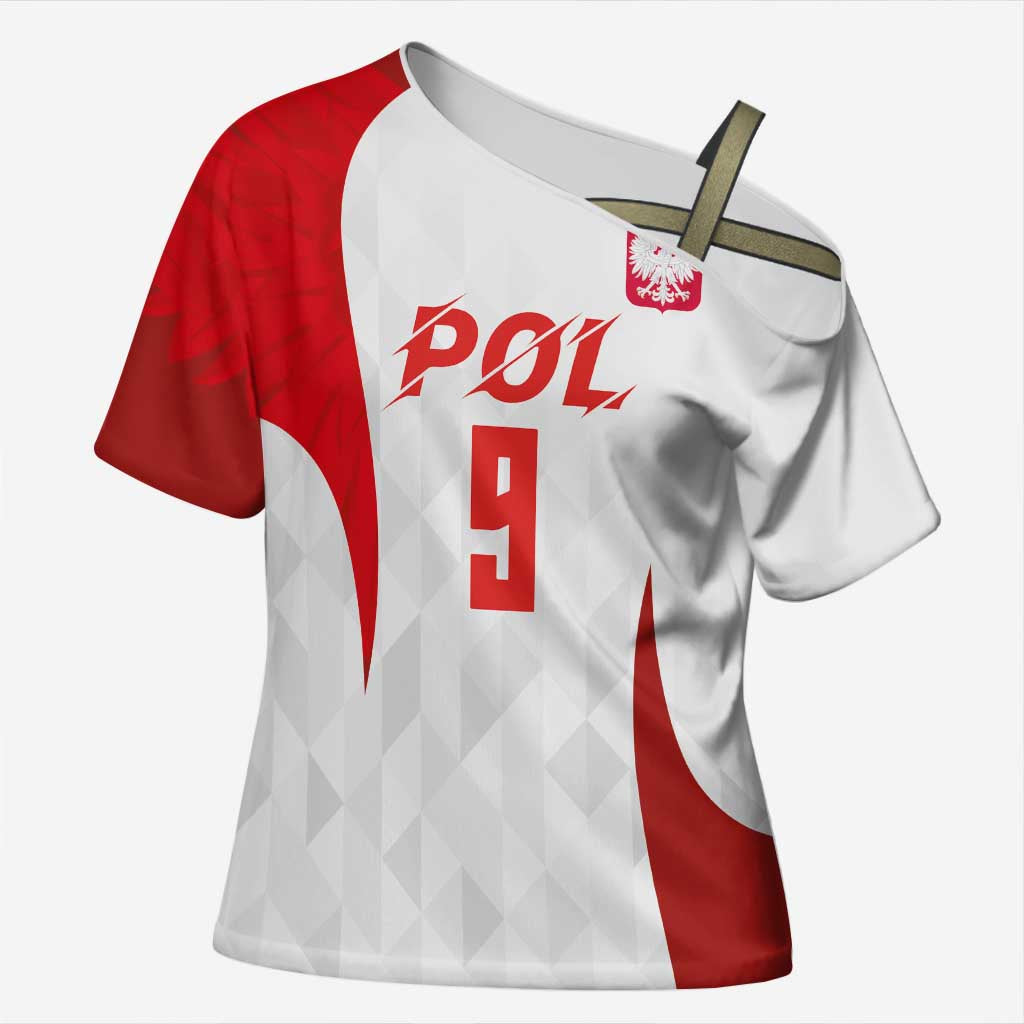 Custom Poland Volleyball Cross Shoulder Shirt Sporty Wings Style