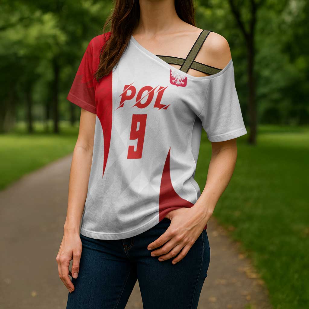 Custom Poland Volleyball Cross Shoulder Shirt Sporty Wings Style