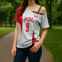 Custom Poland Volleyball Cross Shoulder Shirt Sporty Wings Style