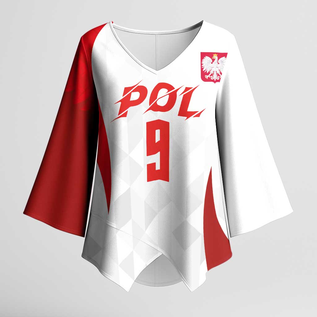 Custom Poland Volleyball Kimono Sleeve Blouse Sporty Wings Style