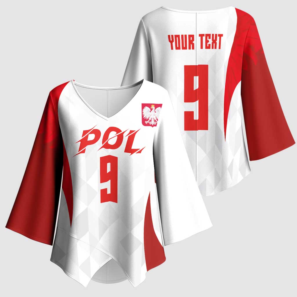 Custom Poland Volleyball Kimono Sleeve Blouse Sporty Wings Style