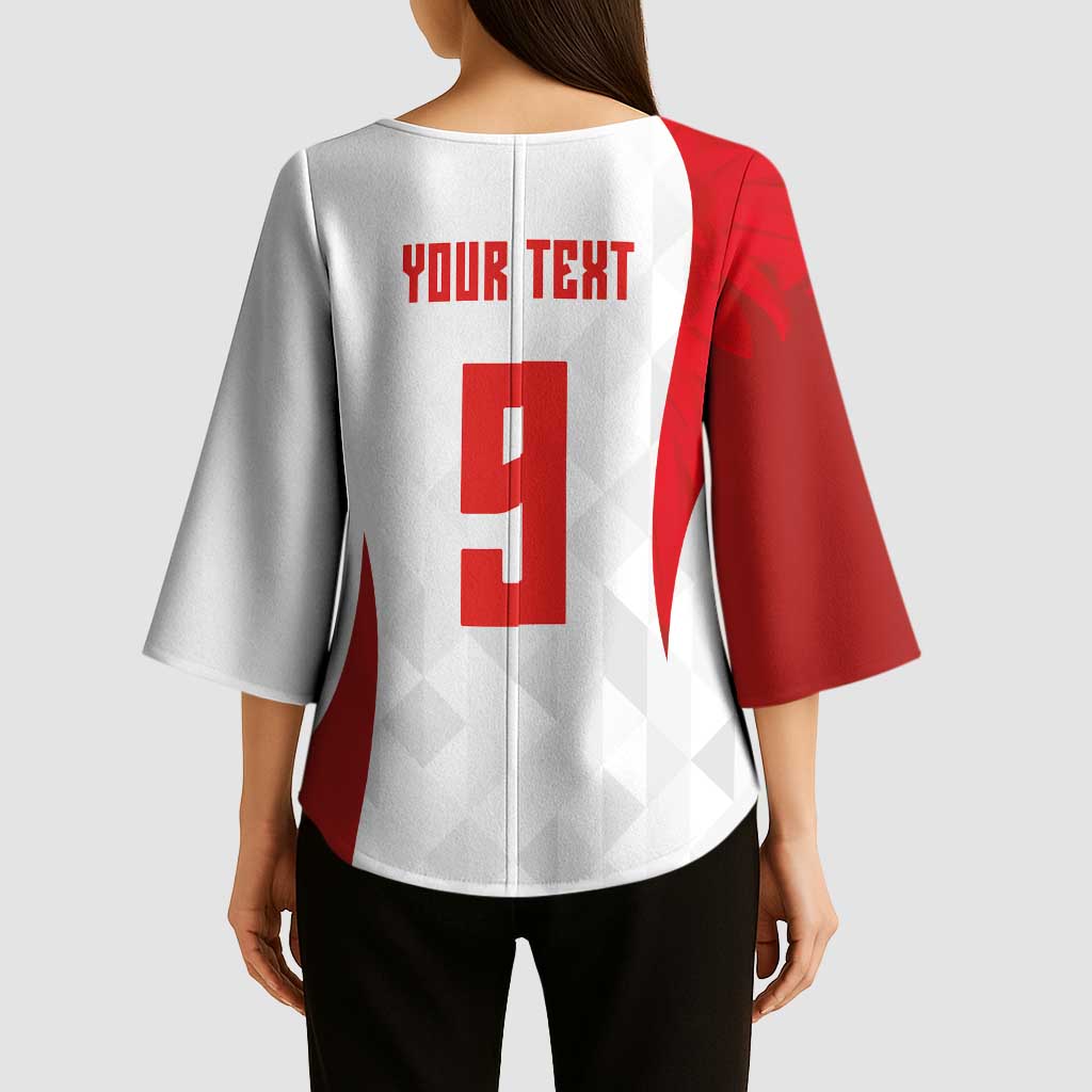 Custom Poland Volleyball Kimono Sleeve Blouse Sporty Wings Style