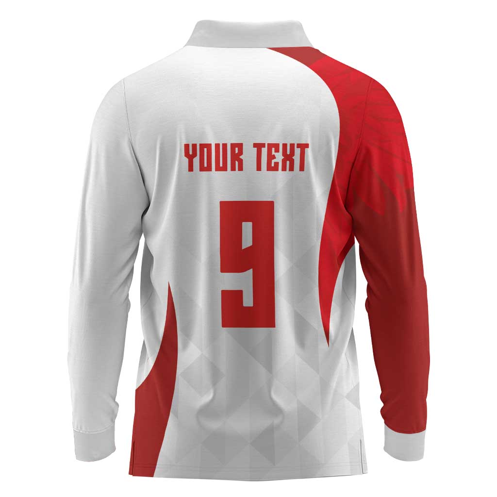 Custom Poland Volleyball Long Sleeve Polo Shirt Sporty Wings Style