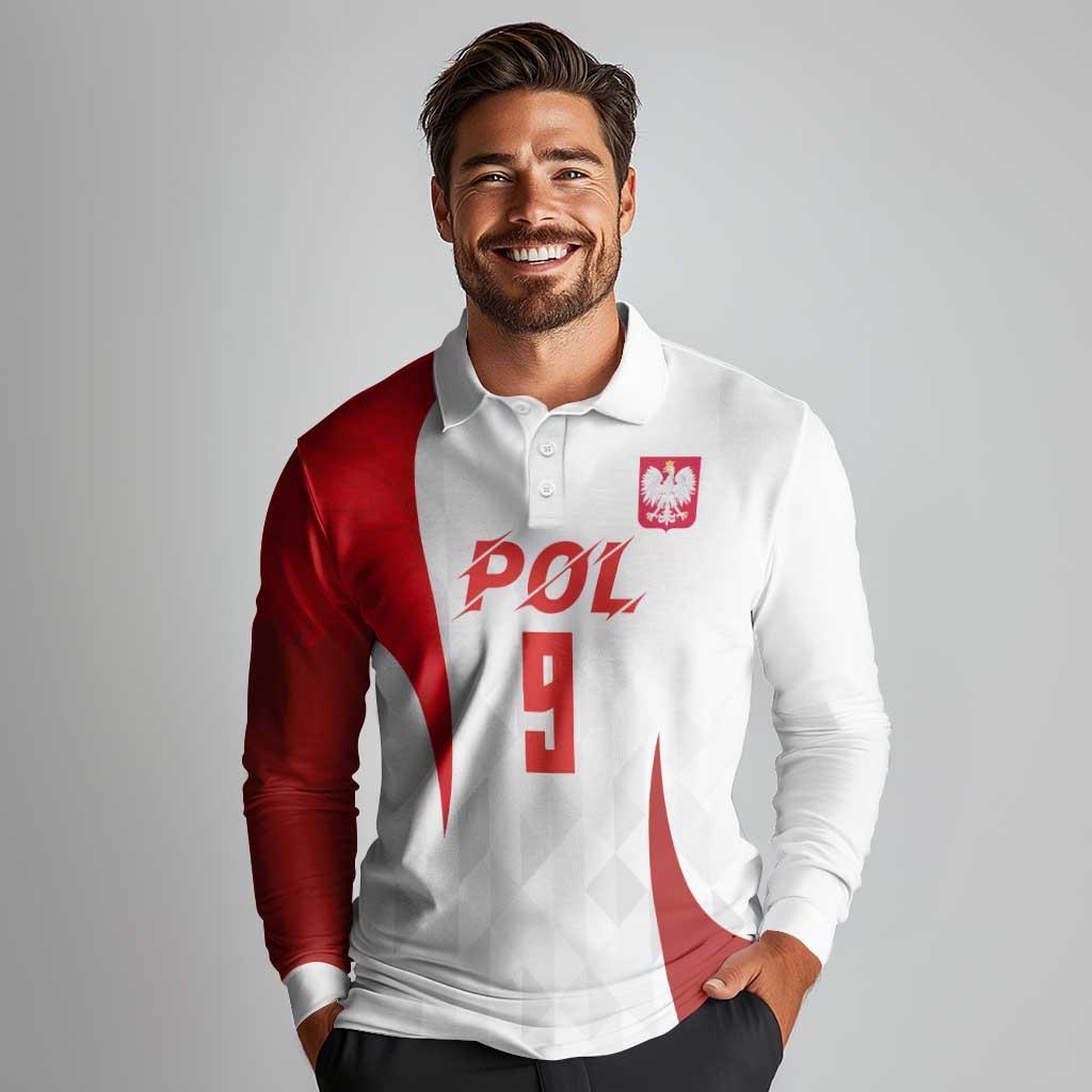 Custom Poland Volleyball Long Sleeve Polo Shirt Sporty Wings Style
