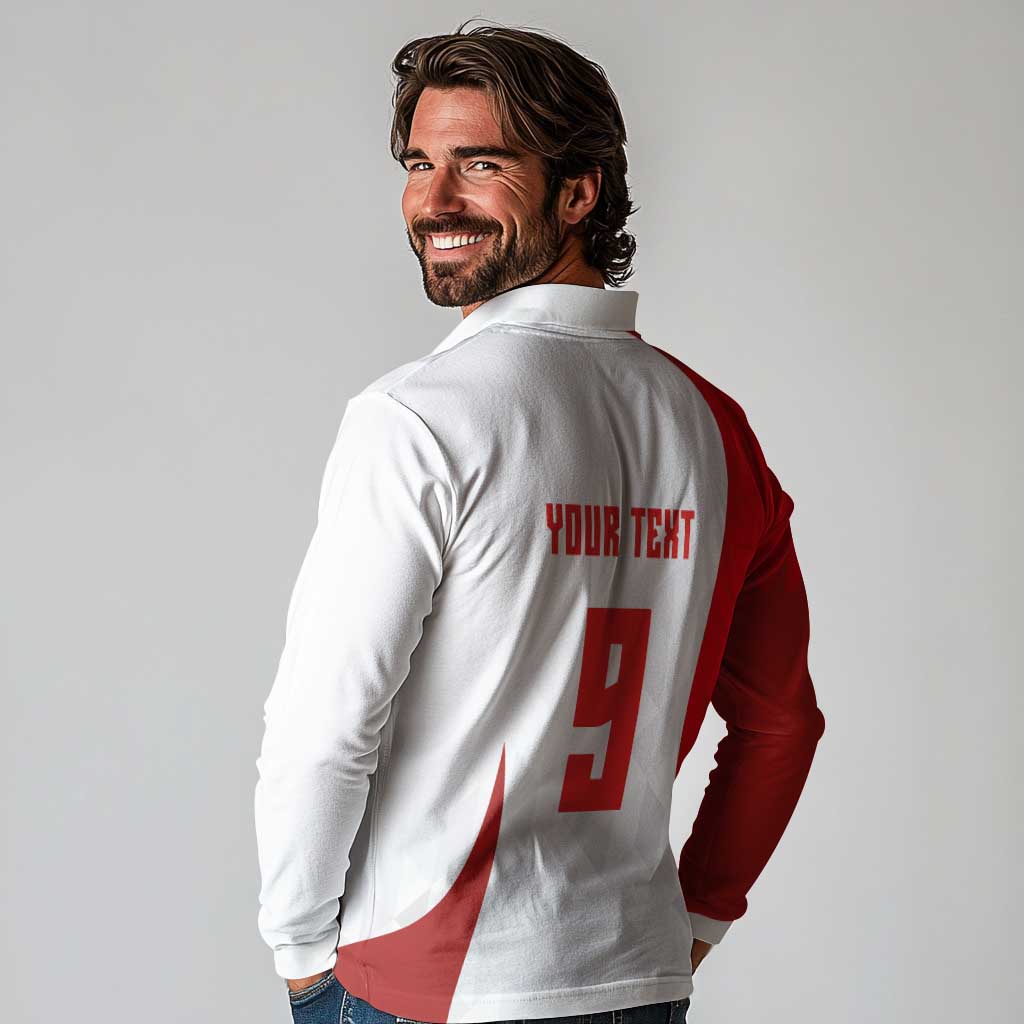 Custom Poland Volleyball Long Sleeve Polo Shirt Sporty Wings Style