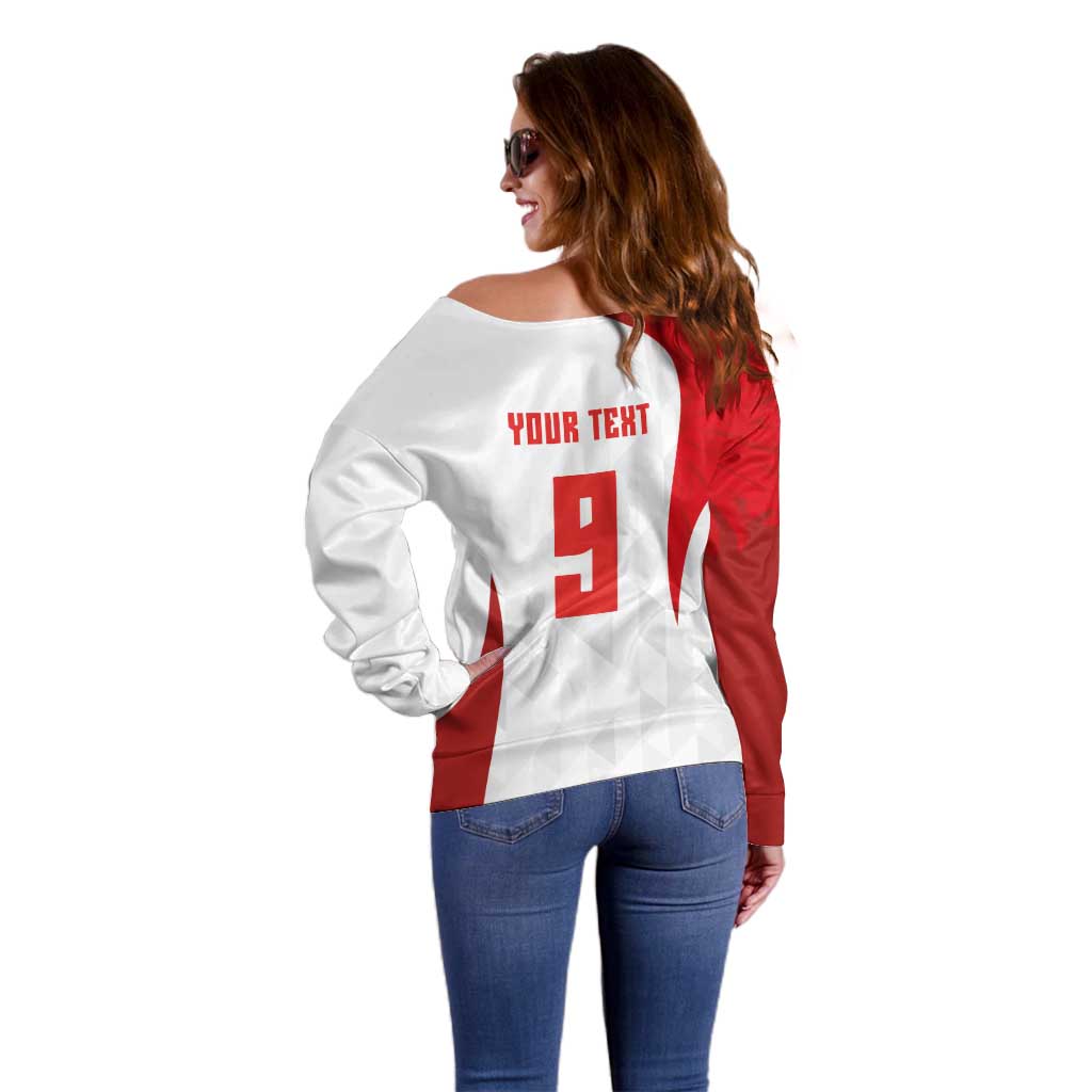 Custom Poland Volleyball Off Shoulder Sweater Sporty Wings Style