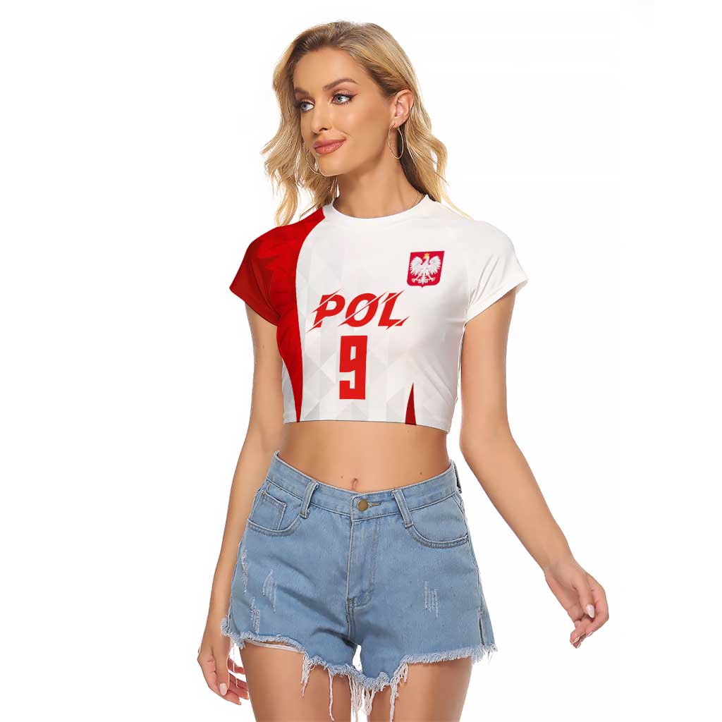 Custom Poland Volleyball Raglan Cropped T Shirt Sporty Wings Style