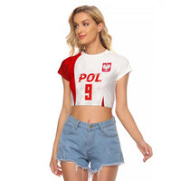 Custom Poland Volleyball Raglan Cropped T Shirt Sporty Wings Style