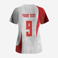 Custom Poland Volleyball Scrub Top Sporty Wings Style