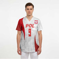 Custom Poland Volleyball Scrub Top Sporty Wings Style