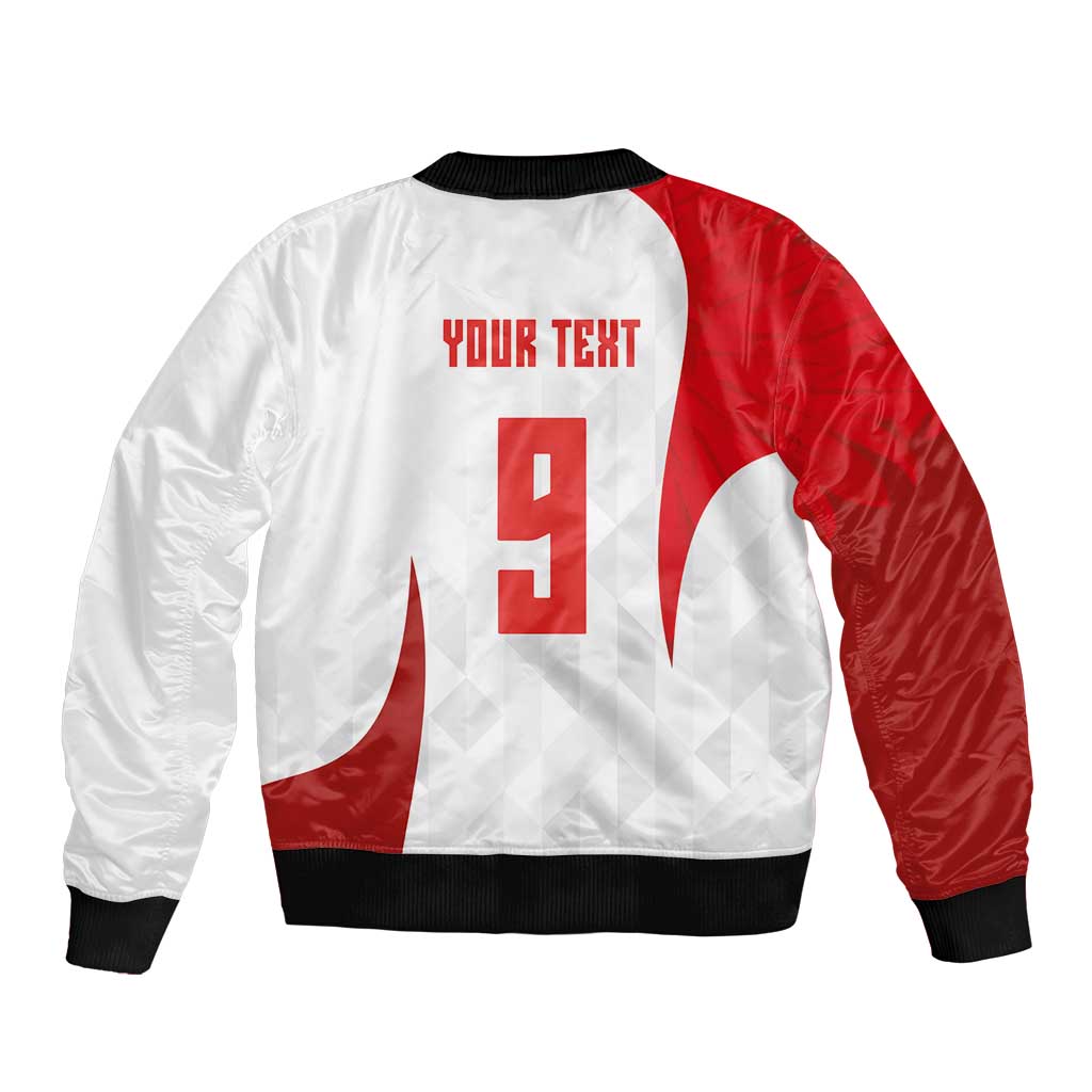 Custom Poland Volleyball Sleeve Zip Bomber Jacket Sporty Wings Style