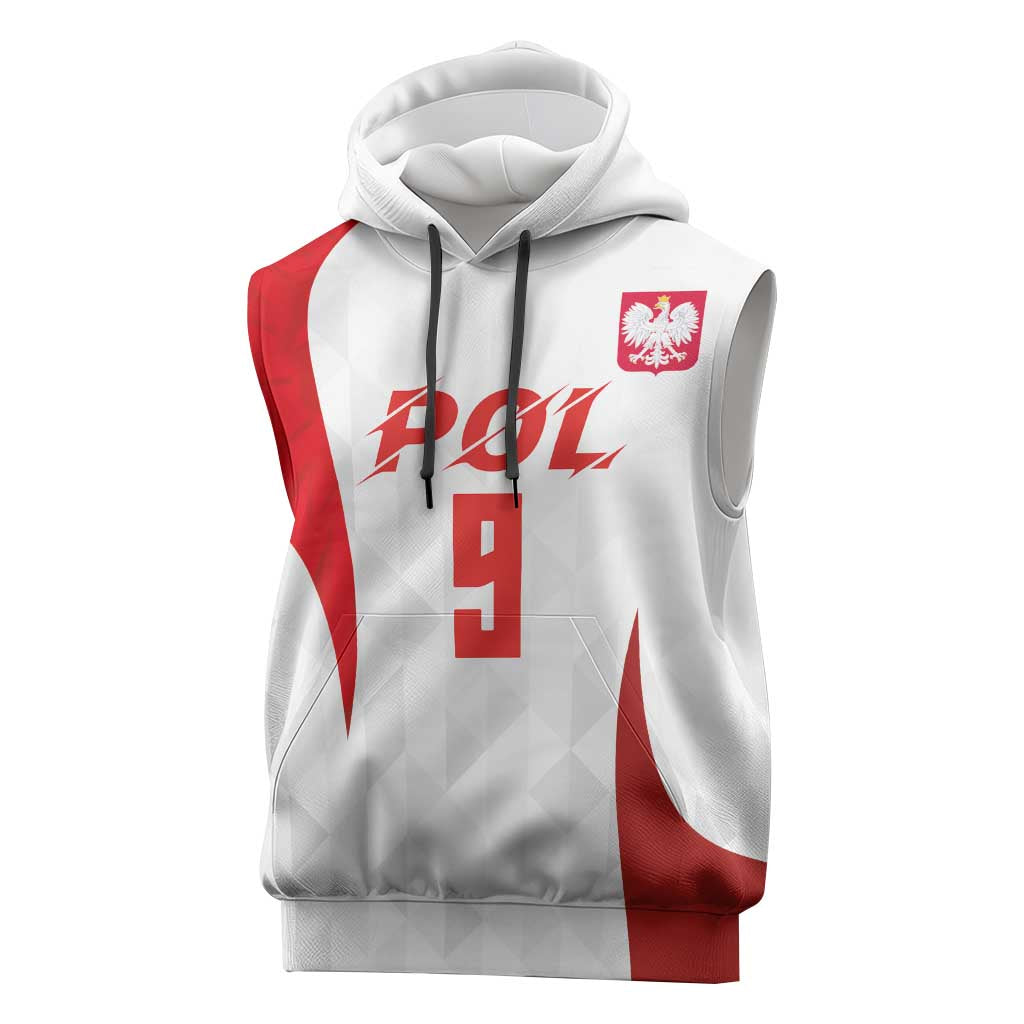 Custom Poland Volleyball Sleeveless Hoodie Sporty Wings Style