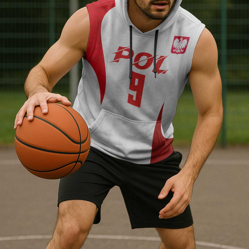 Custom Poland Volleyball Sleeveless Hoodie Sporty Wings Style