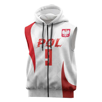 Custom Poland Volleyball Sleeveless Zip Hoodie Sporty Wings Style
