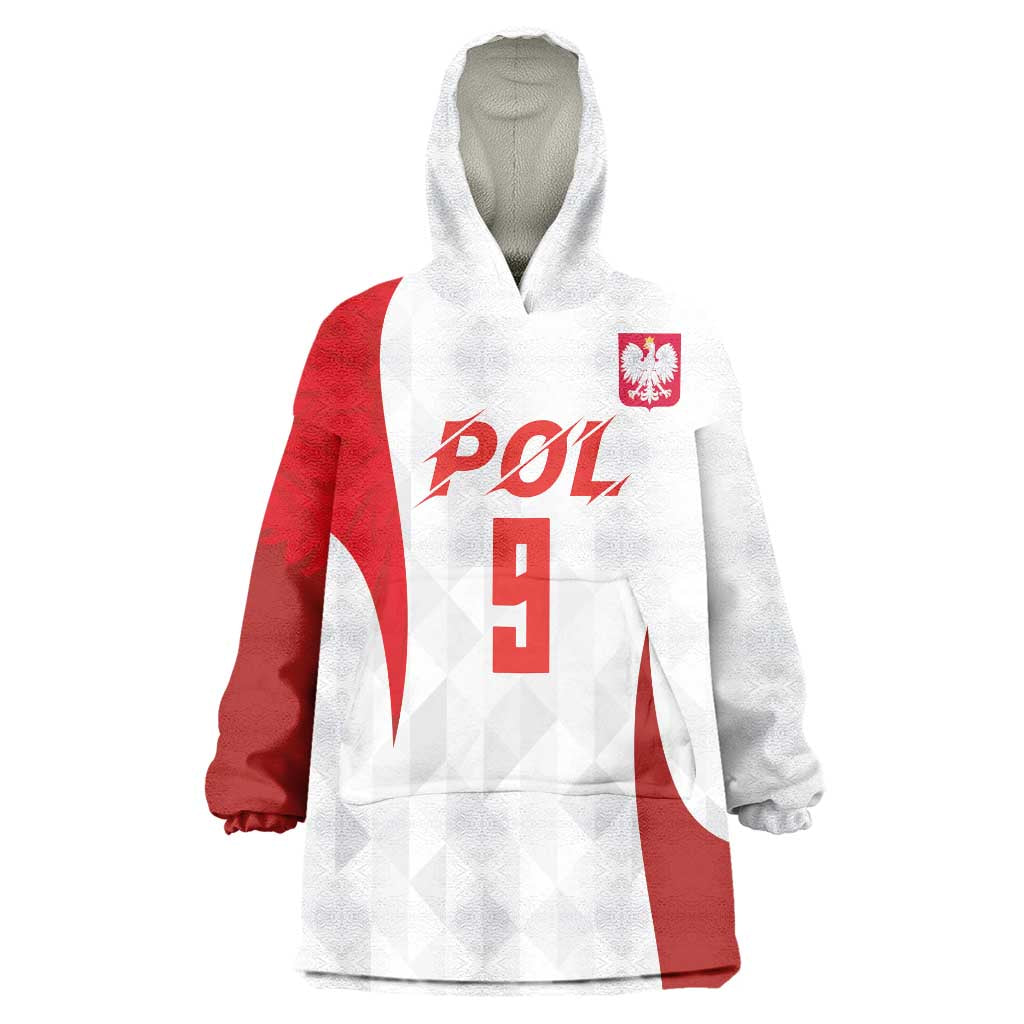 Custom Poland Volleyball Wearable Blanket Hoodie Sporty Wings Style