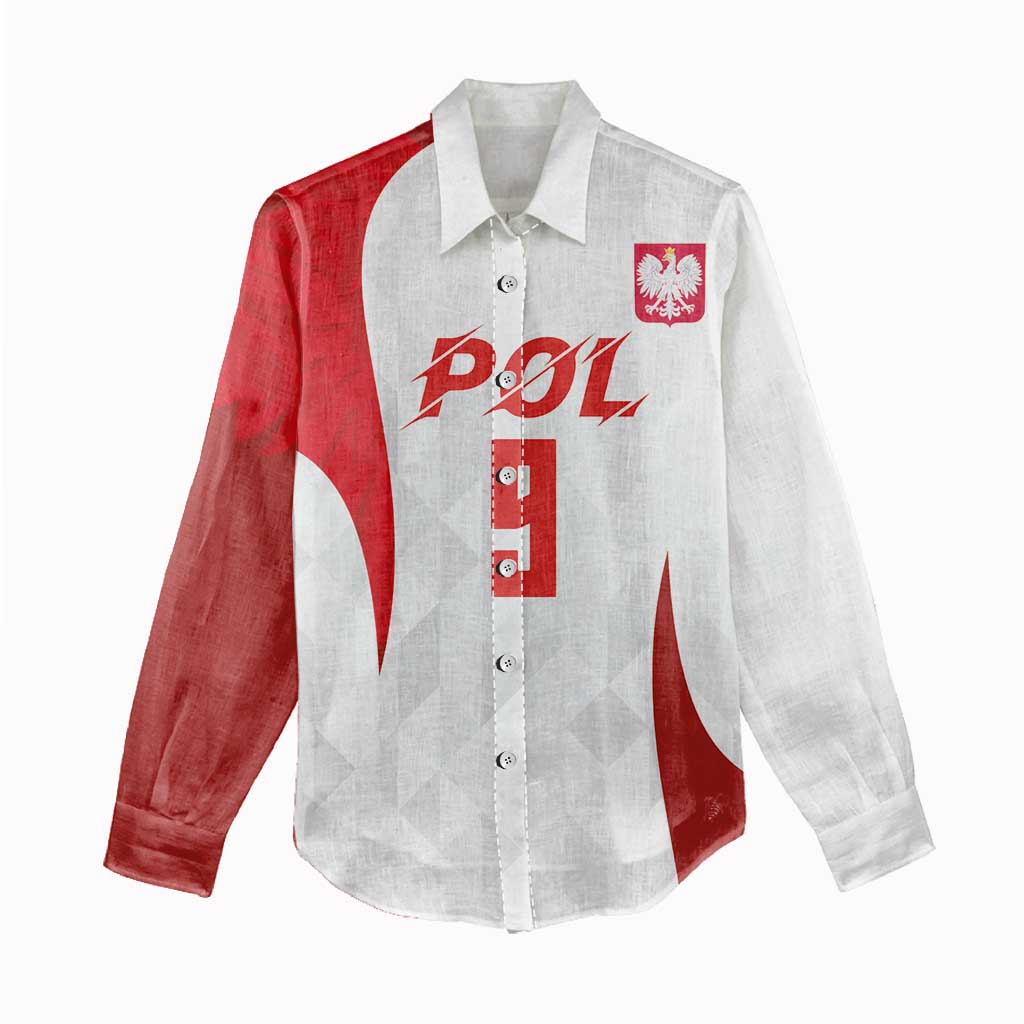 Custom Poland Volleyball Women Casual Shirt Sporty Wings Style