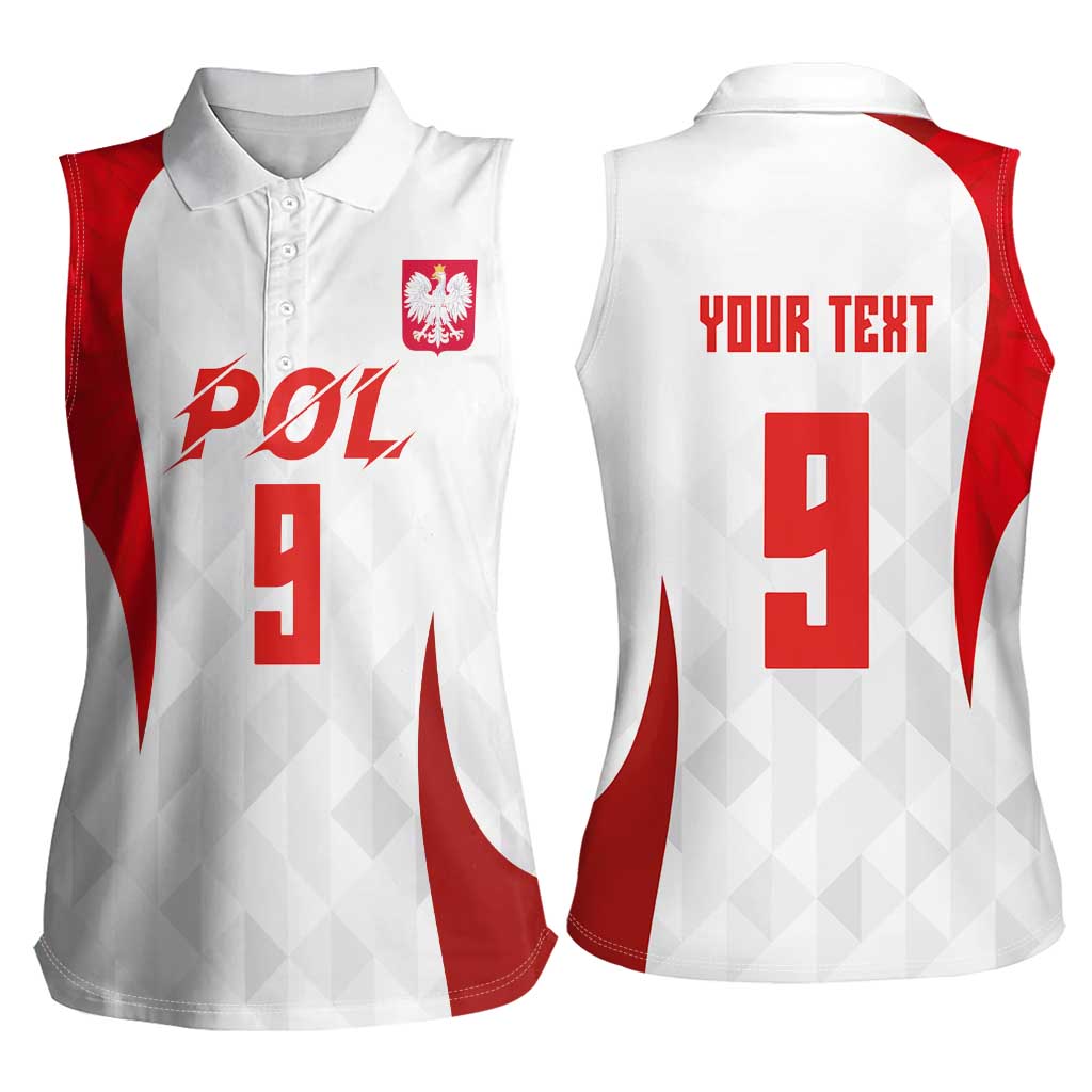 Custom Poland Volleyball Women Sleeveless Polo Shirt Sporty Wings Style