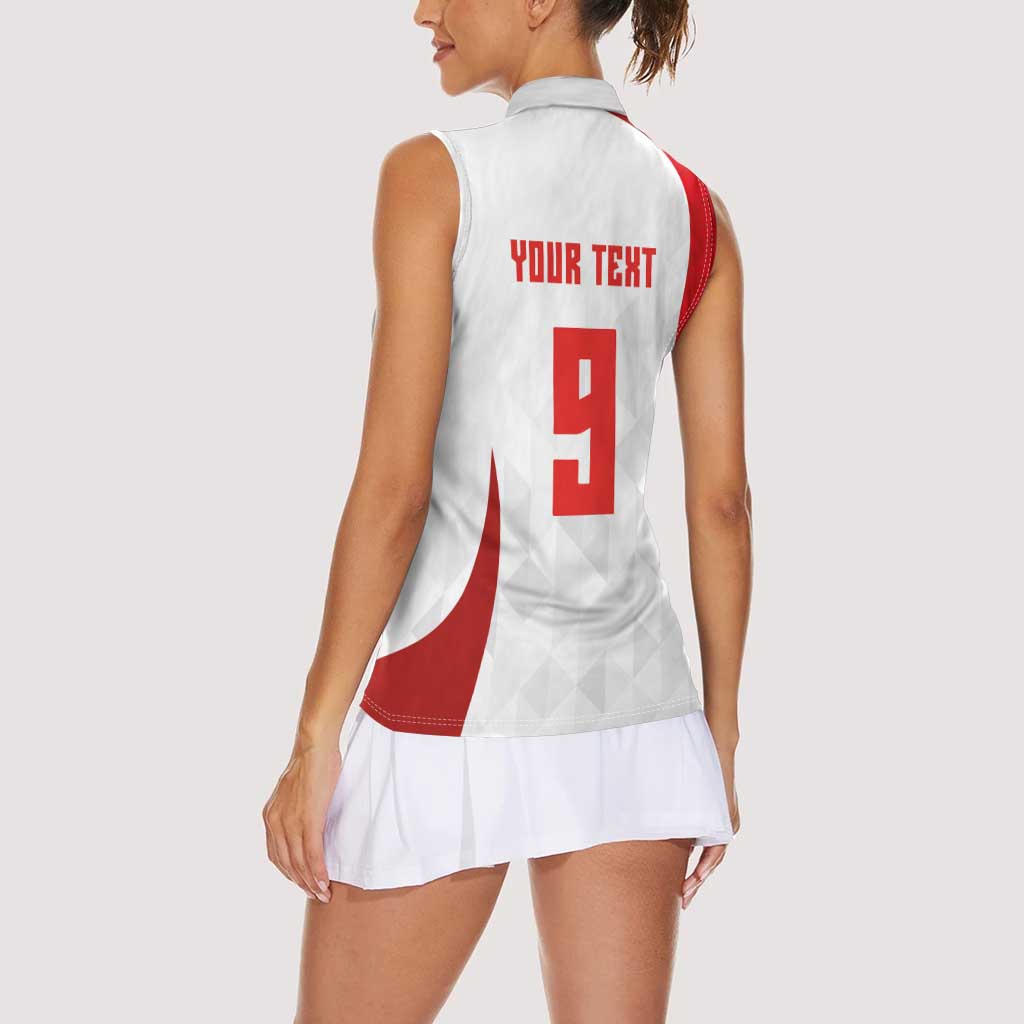Custom Poland Volleyball Women Sleeveless Polo Shirt Sporty Wings Style