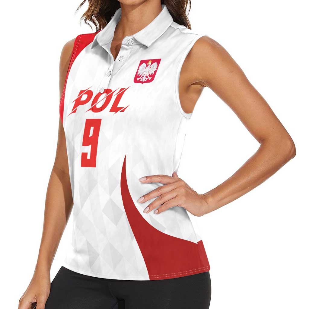 Custom Poland Volleyball Women Sleeveless Polo Shirt Sporty Wings Style