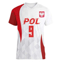 Custom Poland Volleyball Women V-Neck T-Shirt Sporty Wings Style