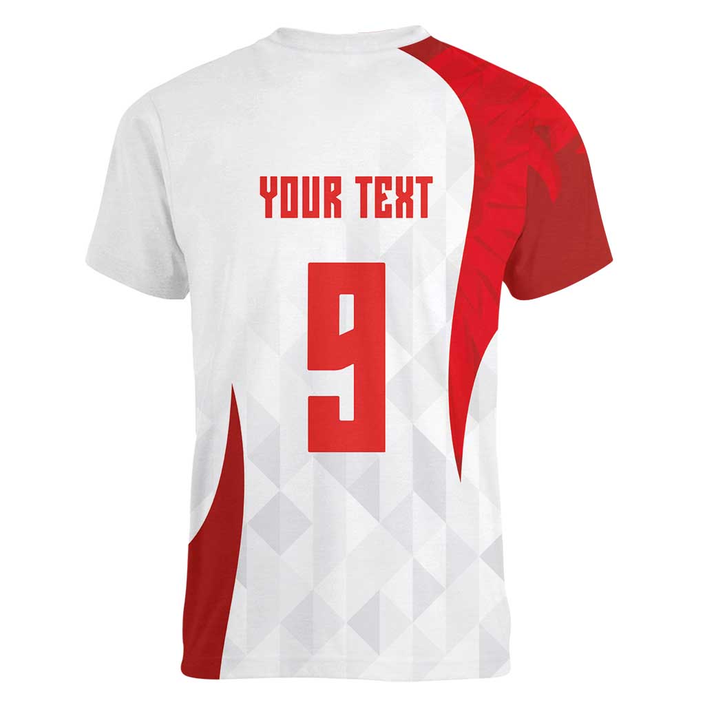 Custom Poland Volleyball Women V-Neck T-Shirt Sporty Wings Style