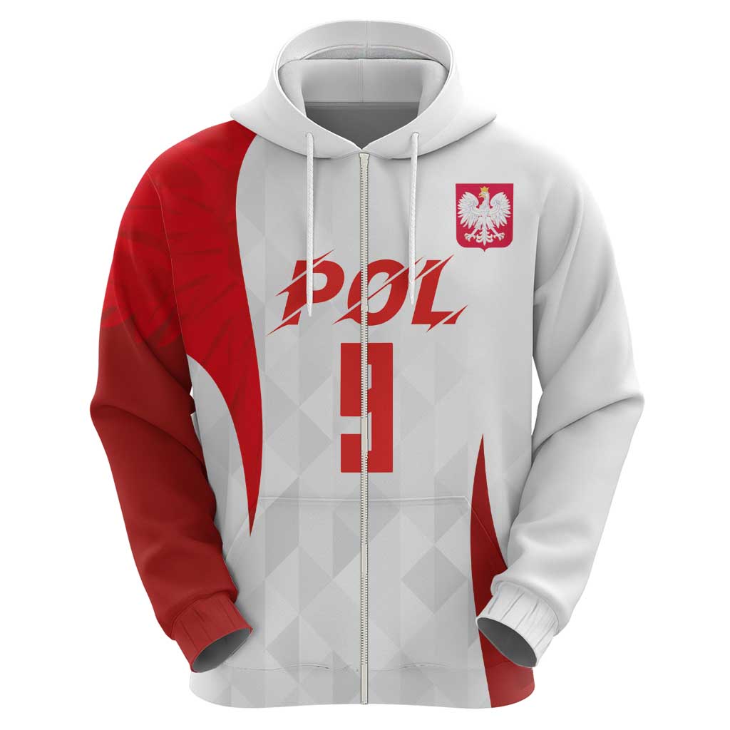 Custom Poland Volleyball Zip Hoodie Sporty Wings Style