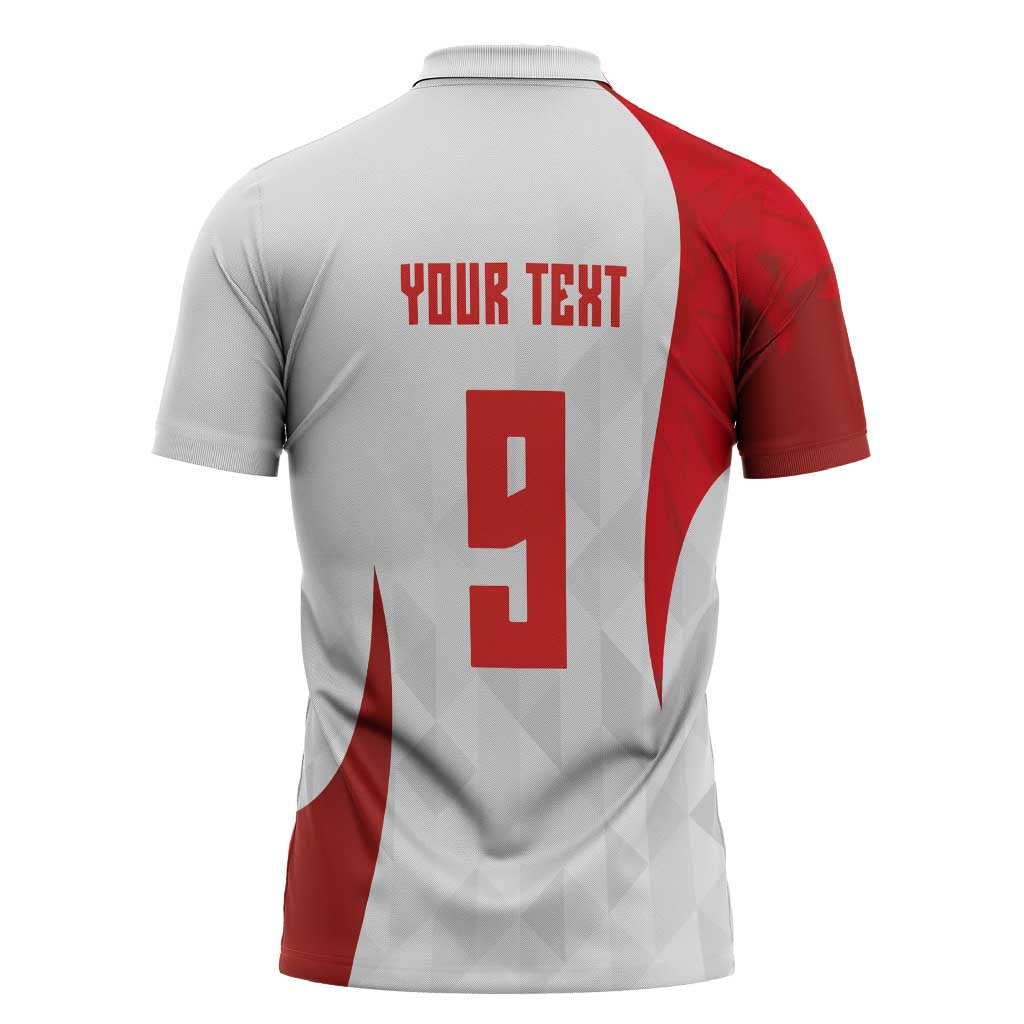 Custom Poland Volleyball Zipper Polo Shirt Sporty Wings Style
