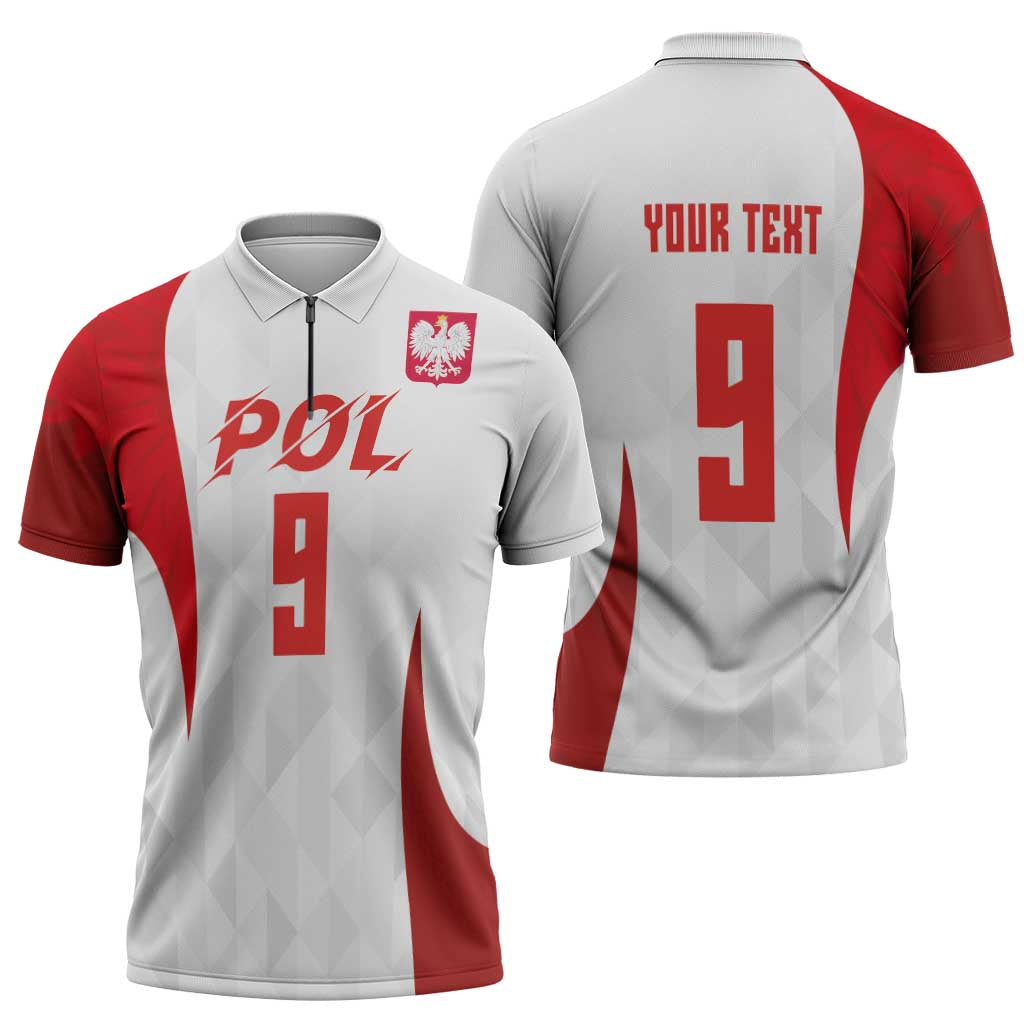 Custom Poland Volleyball Zipper Polo Shirt Sporty Wings Style