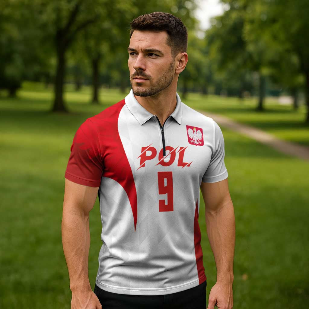 Custom Poland Volleyball Zipper Polo Shirt Sporty Wings Style