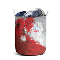 Poland Eagle and Winged Hussar Laundry Basket Grunge Sporty Style