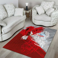 Poland Eagle and Winged Hussar Area Rug Grunge Sporty Style
