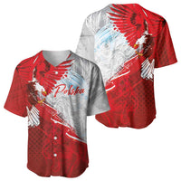 Poland Eagle and Winged Hussar Baseball Jersey Grunge Sporty Style