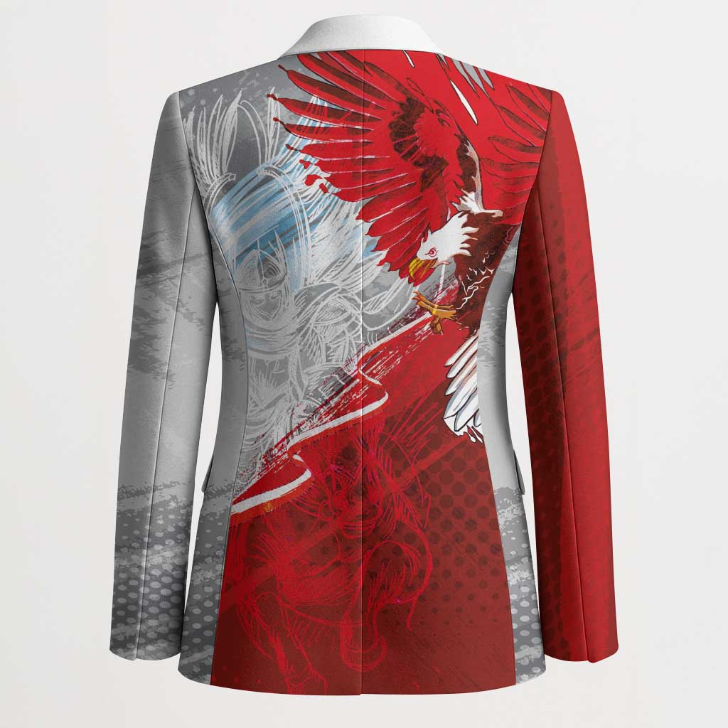 Poland Eagle and Winged Hussar Blazer Grunge Sporty Style