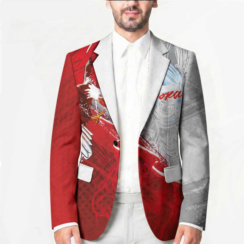 Poland Eagle and Winged Hussar Blazer Grunge Sporty Style