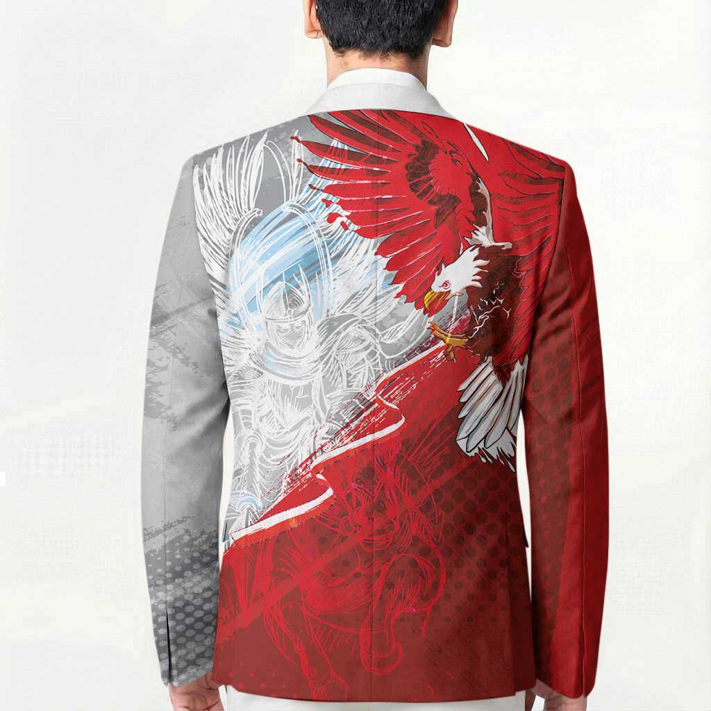 Poland Eagle and Winged Hussar Blazer Grunge Sporty Style