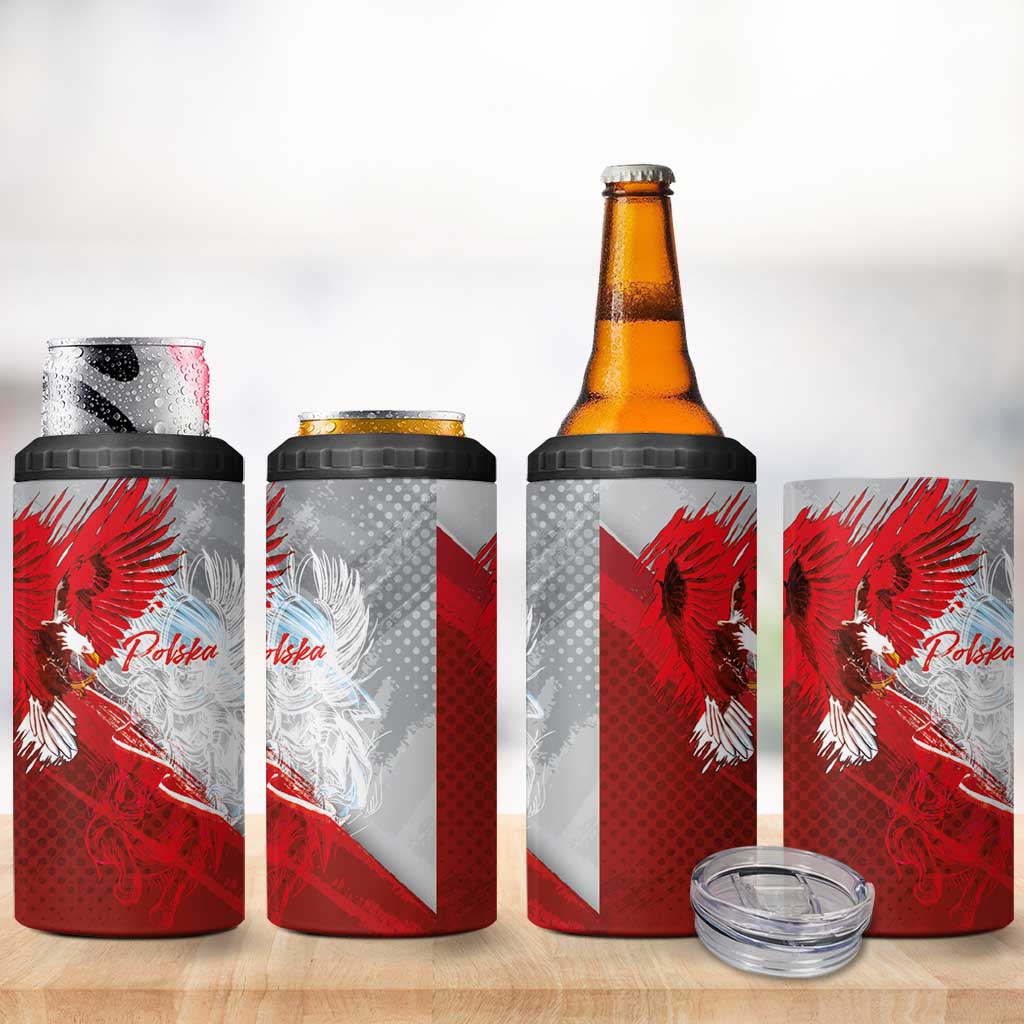 Poland Eagle and Winged Hussar 4 in 1 Can Cooler Tumbler Grunge Sporty Style