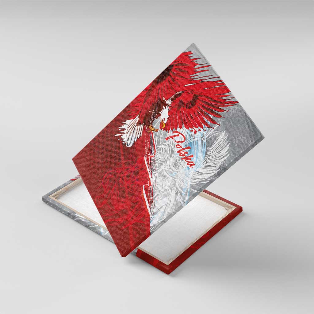 Poland Eagle and Winged Hussar Canvas Wall Art Grunge Sporty Style