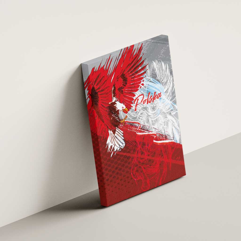 Poland Eagle and Winged Hussar Canvas Wall Art Grunge Sporty Style
