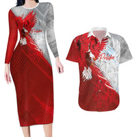 Poland Eagle and Winged Hussar Couples Matching Long Sleeve Bodycon Dress and Hawaiian Shirt Grunge Sporty Style