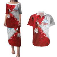 Poland Eagle and Winged Hussar Couples Matching Puletasi and Hawaiian Shirt Grunge Sporty Style