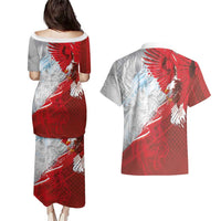 Poland Eagle and Winged Hussar Couples Matching Puletasi and Hawaiian Shirt Grunge Sporty Style
