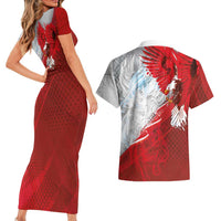 Poland Eagle and Winged Hussar Couples Matching Short Sleeve Bodycon Dress and Hawaiian Shirt Grunge Sporty Style